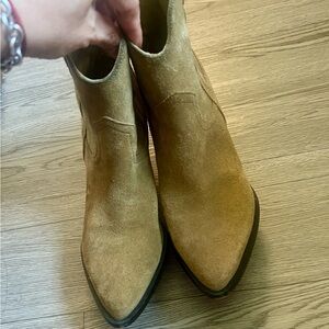 Marc Fisher Camel Suede leather Cowboy Boots